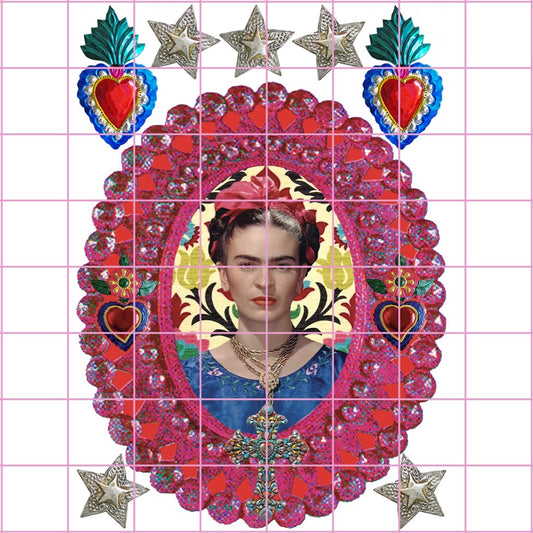 Frida Corazones Rojo